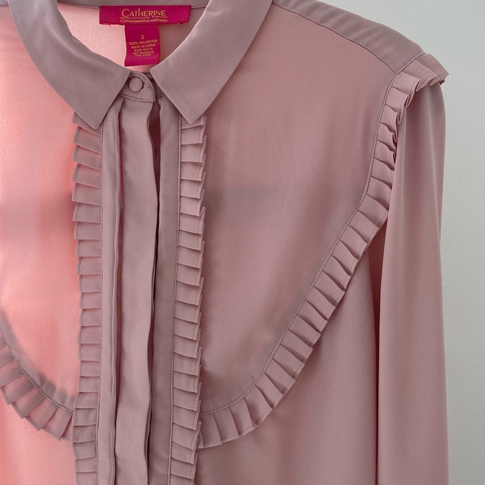 Elegant Pale Pink Blouse with Ruffles